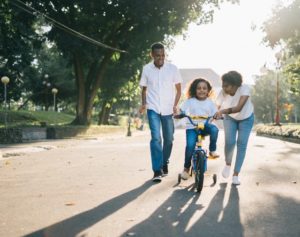 family bike riding activity