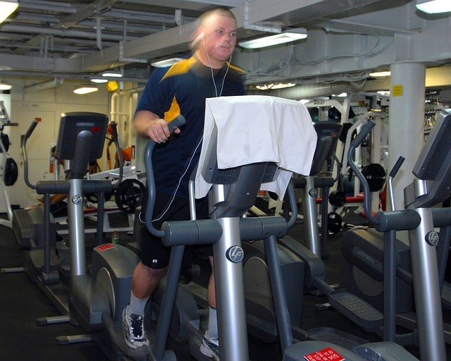 man on elliptical