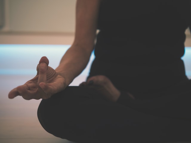 Woman in meditation and yoga pose